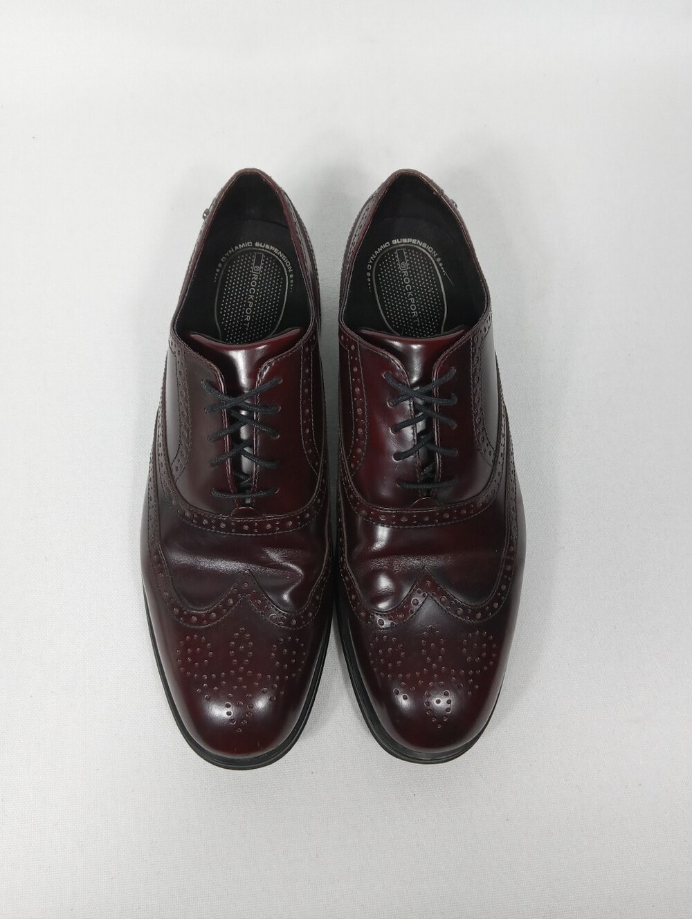 ROCKPORT Classic Men’s Wingtip Oxford Dress Shoes In Burgundy Size 10 - Picture 7 of 13
